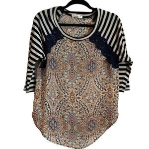 Love fire paisley and striped blouse size small